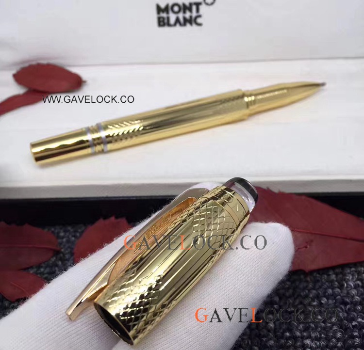 Mont blanc Replica Starwalker Rollerball Pen Yellow Gold